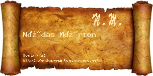 Nádas Márton névjegykártya