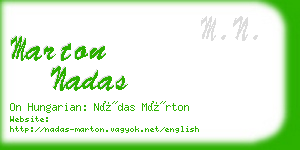 marton nadas business card